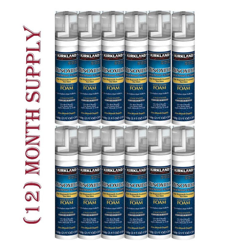 KIRKLAND MINOXIDIL 5% FOAM Hair Regrowth Treatment 12 Month Supply Men Hair Regr